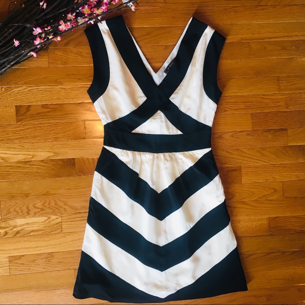BCBG MaxAzria Color Block Silk Dress